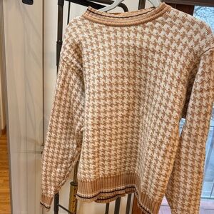 Vintage Tan and Cream Women's Sweater